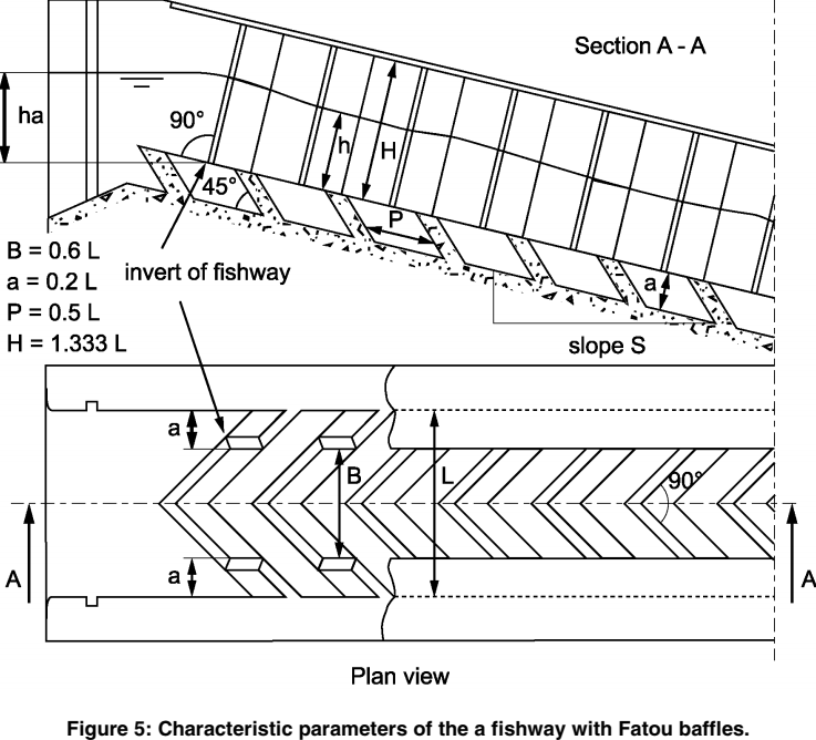 Characteristics of a Fatou baffle fishway