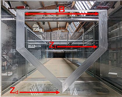 Diagram of a truncated triangular weir